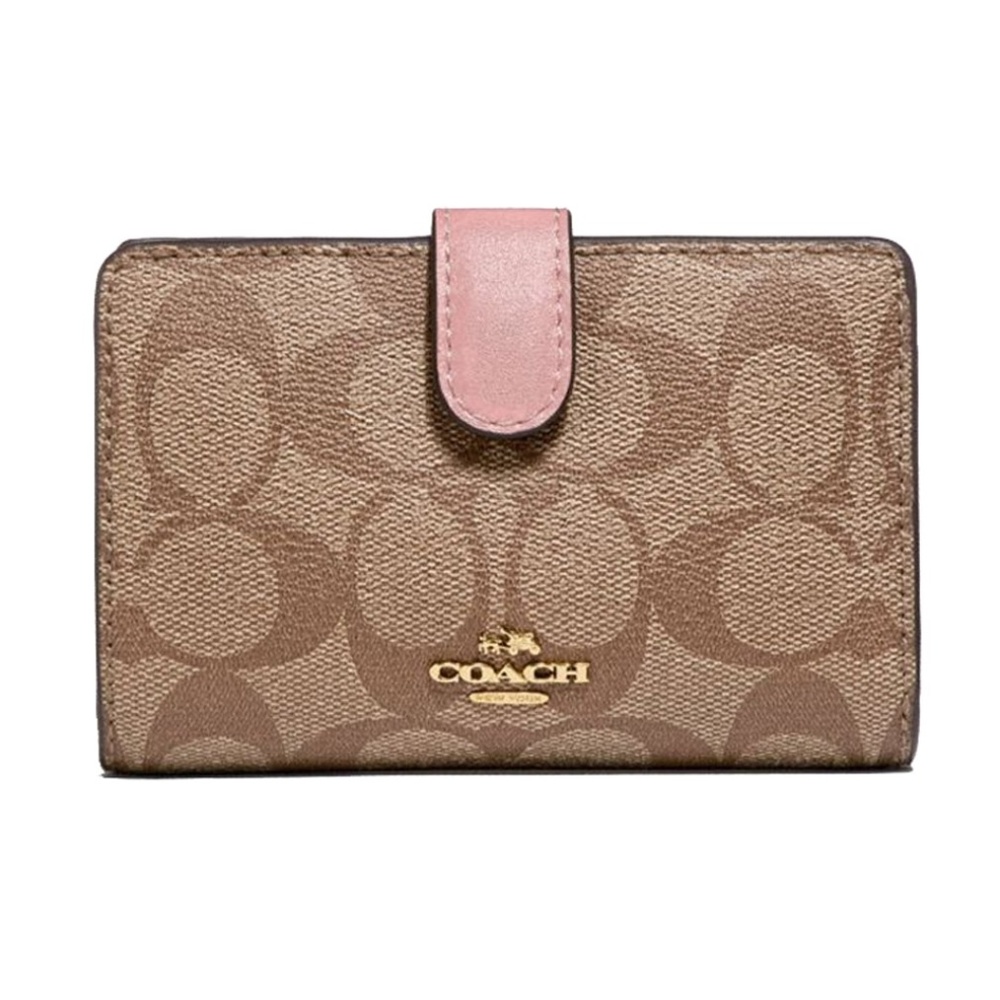 COACH NWT Medium Corner Zip Wallet Canvas